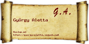 György Aletta névjegykártya
